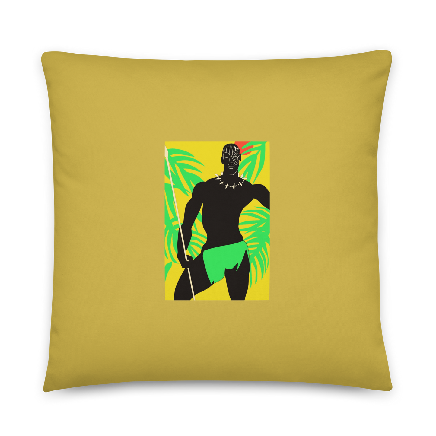 Golden Zulu Woman and Man Warrior Pillow