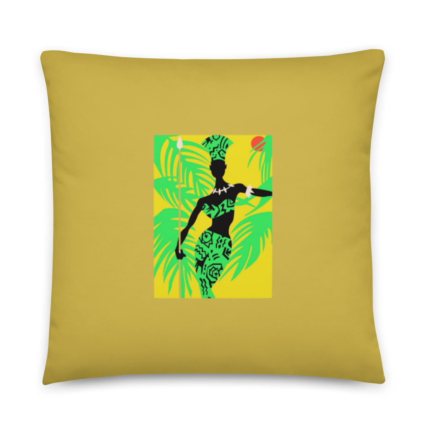 Golden Zulu Woman and Man Warrior Pillow