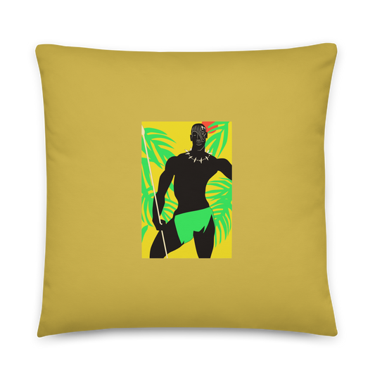 Golden Zulu Woman and Man Warrior Pillow