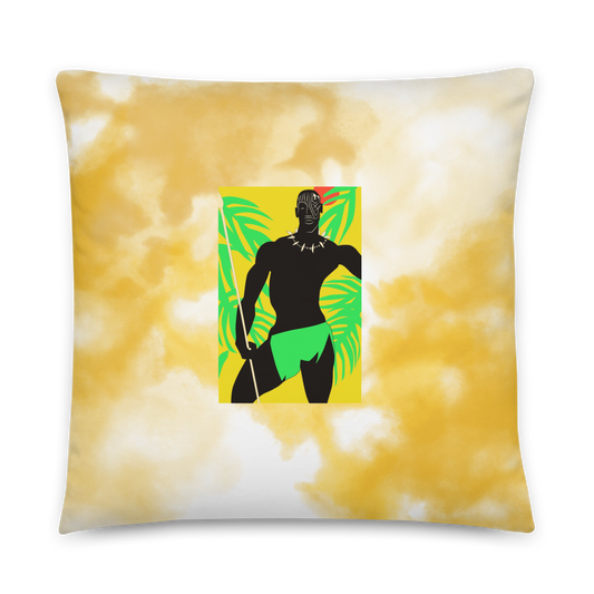 Tie Dye Golden Zulu Woman and Man Warrior Pillow
